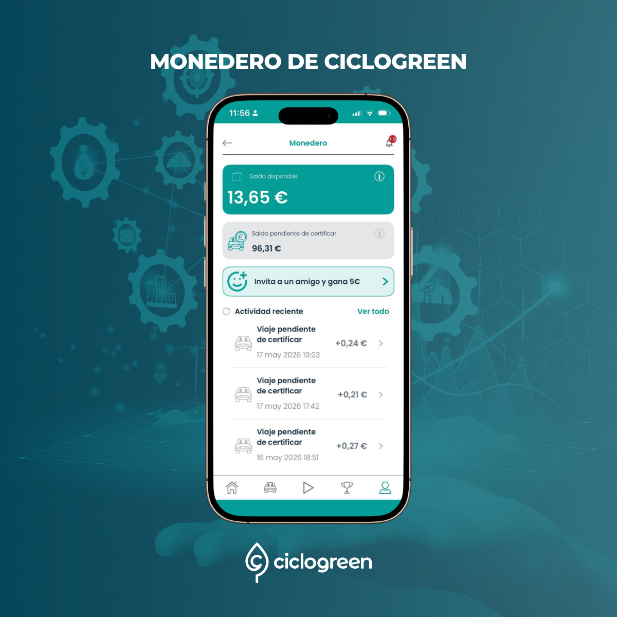 Monedero app Ciclogreen